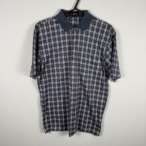 VTG Dunhill London Mens‎ Blue Seashell Print Cotton Polo Shirt Made in Italy M